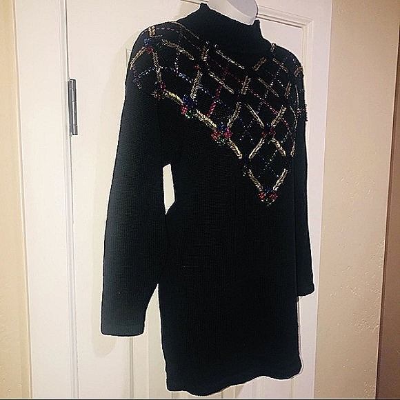 Celina Yang Bead & Sequin Hi-Neck Pullover Sweater M - Picture 6 of 10